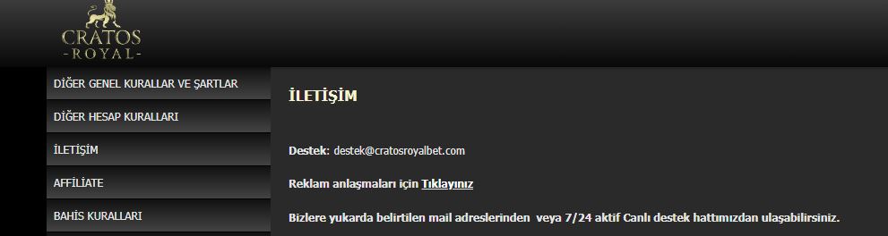 cratosroyalbet müşteri hizmetleri